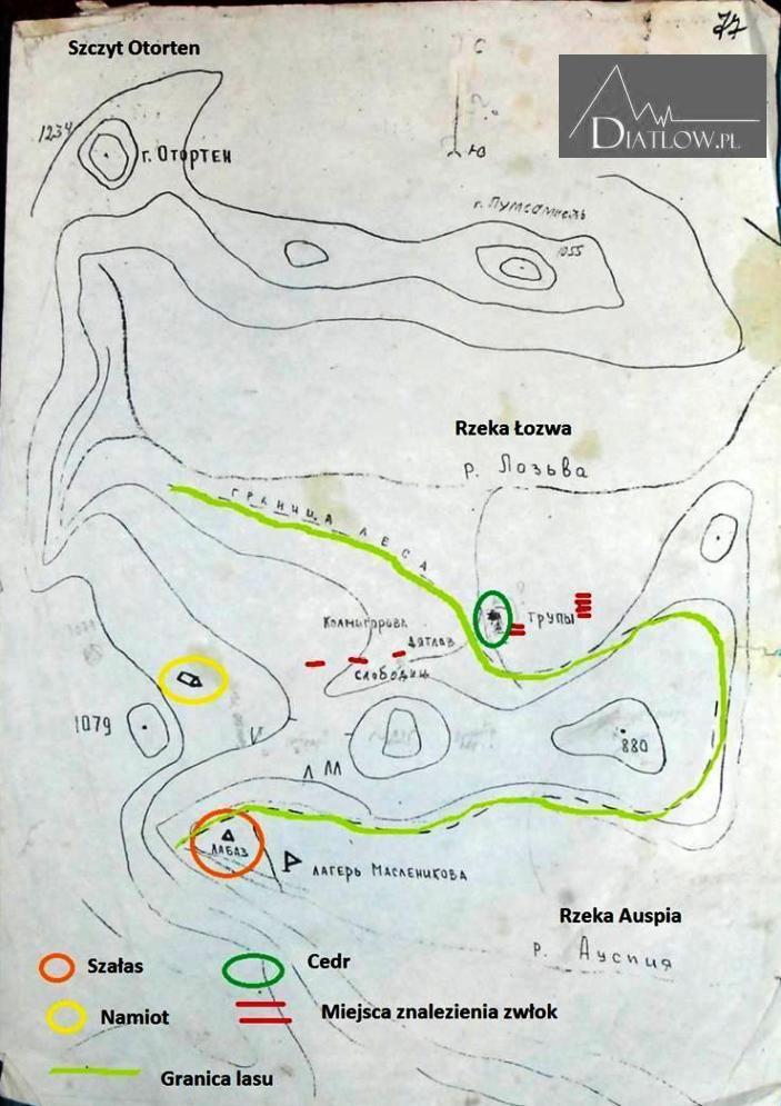 Przełęcz Diatłowa Chołatczachl, mapa, szkic